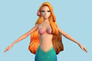 Mermaid Girl fish-girl, beautiful, girl, fish, cute, female, woman, people, human, character, cartoon, animal-character